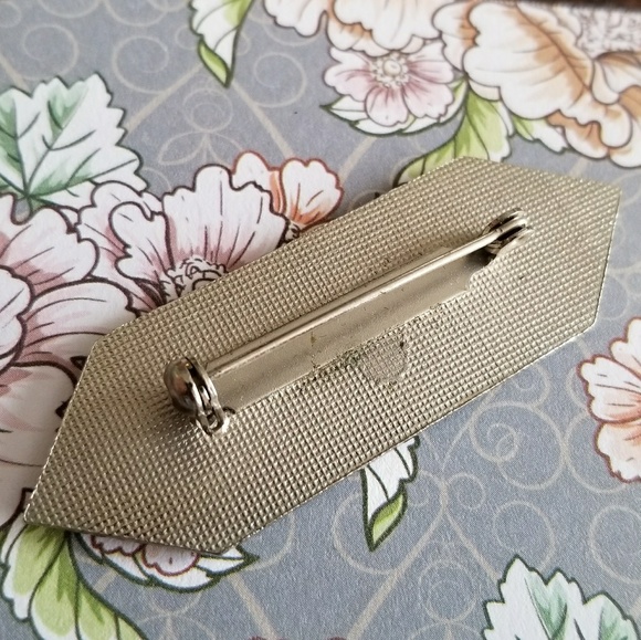 Relisted -Vintage Art Deco style enamel brooch pin yellow - Picture 6 of 6